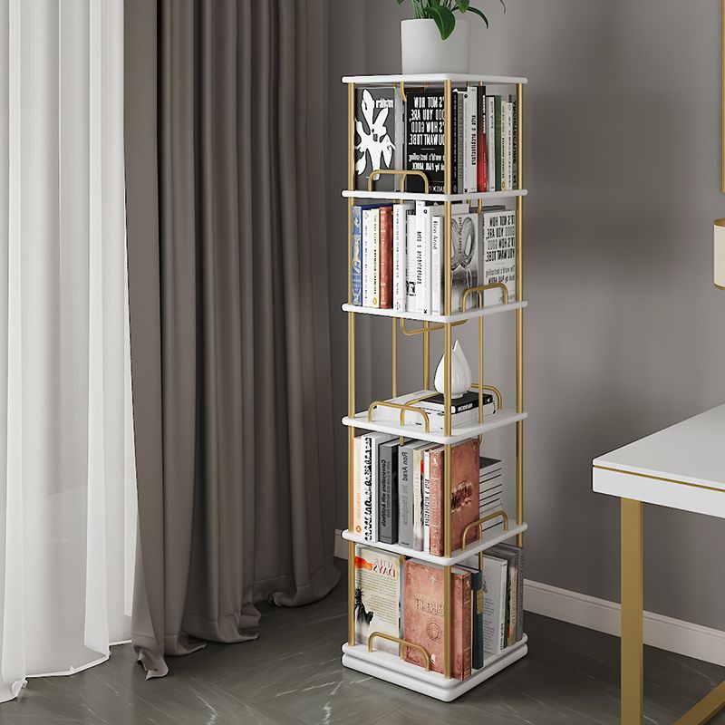 Nordic Geometric Bookcase Rotatable Study Room Storage Bookshelf