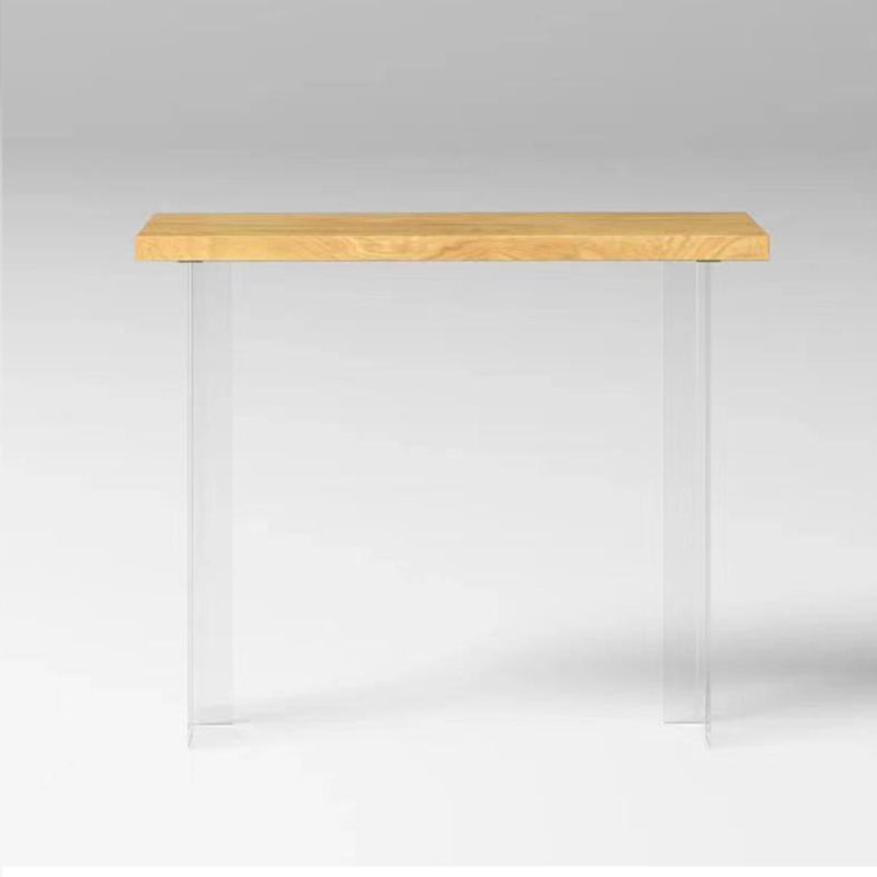 Acrylic Base Pine Solid Wood Bar Table for Kitchen Dining Room