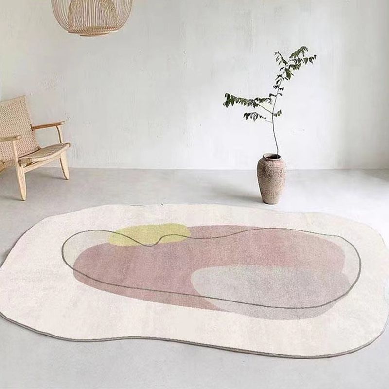 Tapis de couleur polyester de tapis gris Polyester tapis lavable pour la décoration intérieure