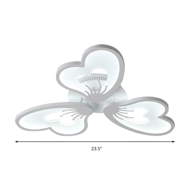 Fleur encastrée lampe style simple acrylique blanc 3 / 5 tête LED chambre plafonnier, chaud / blanc