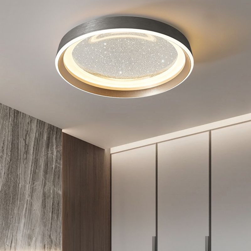 LED Modern Metal Flush Mount Circle Shape Ceiling Light with Acrylic Shade for Passage