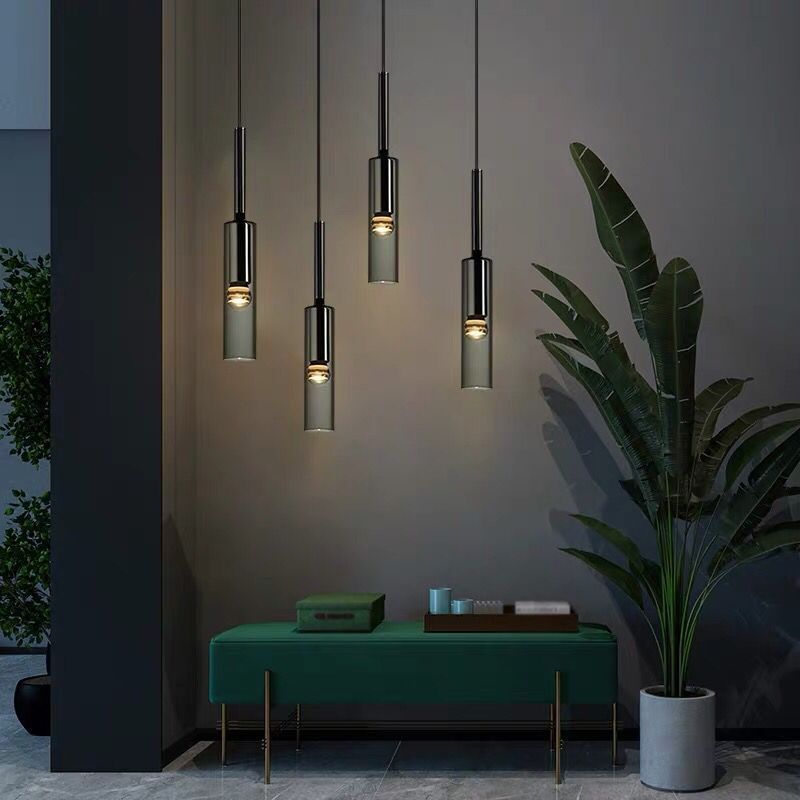 Cylinder Shade Hanging Light Modern Style Pendant Light for Living Room