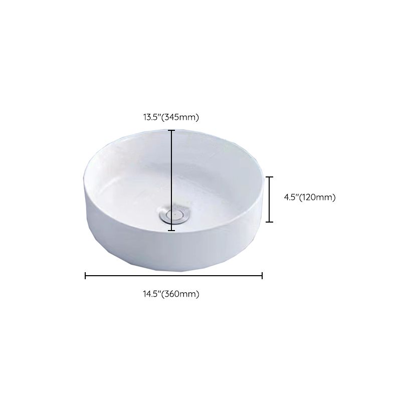 Modern Vessel Bathroom Sink Porcelain White Wash Stand for Bathroom