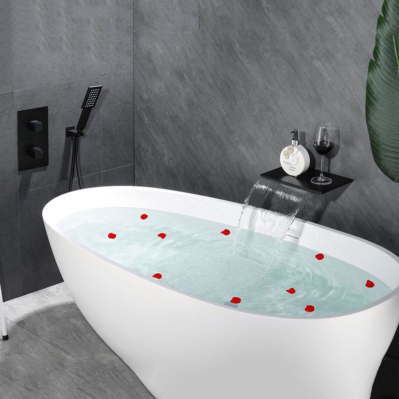 Modern Bathroom Faucet Copper Wall Mounted Waterfall Bathtub Faucet