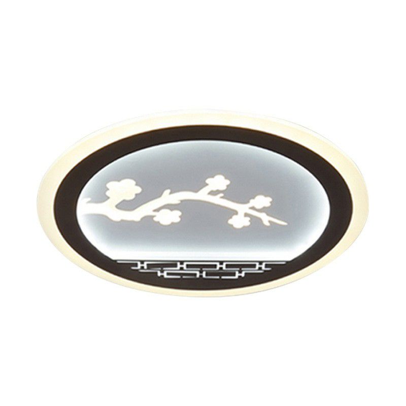 Encerclez Flush Light Style Moderne Metallic Bédoulier Voyant d'ébullition Fixation du plafond en blanc