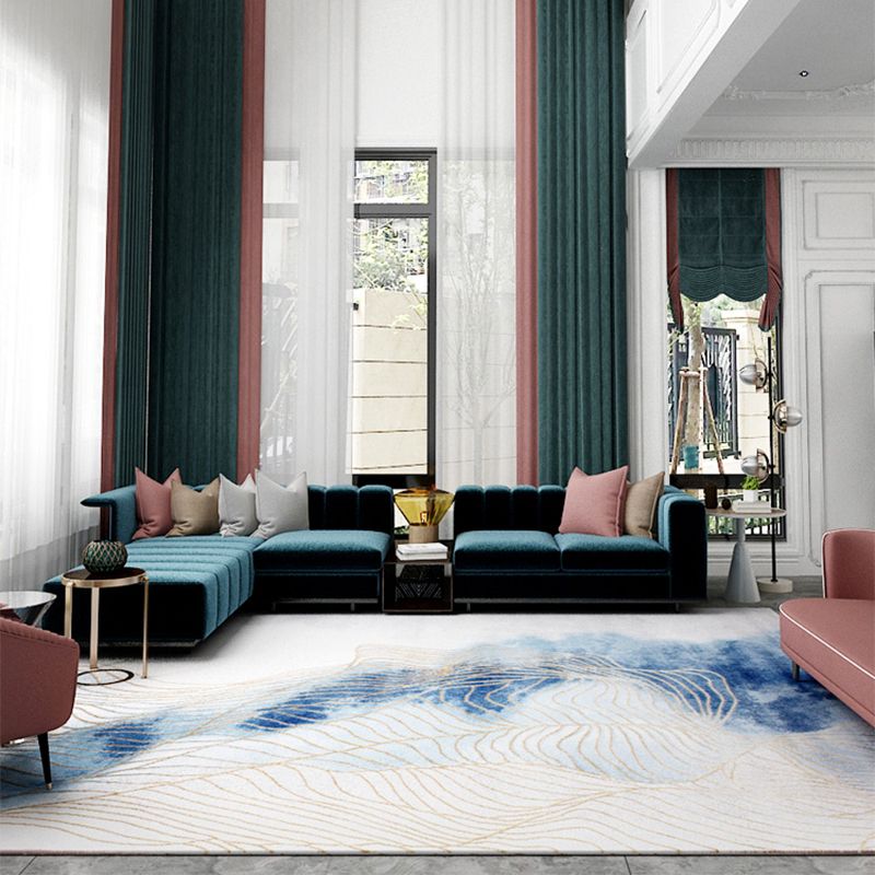 Multi Color Parlor Rug Oriental Stripe Printed Carpet Polypropylene Pet Friendly Stain-Resistant Rug