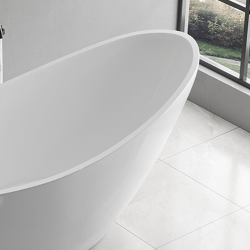 Contemporary Freestanding Soaking Bathtub Oval Slipper Acrylic Bathtub