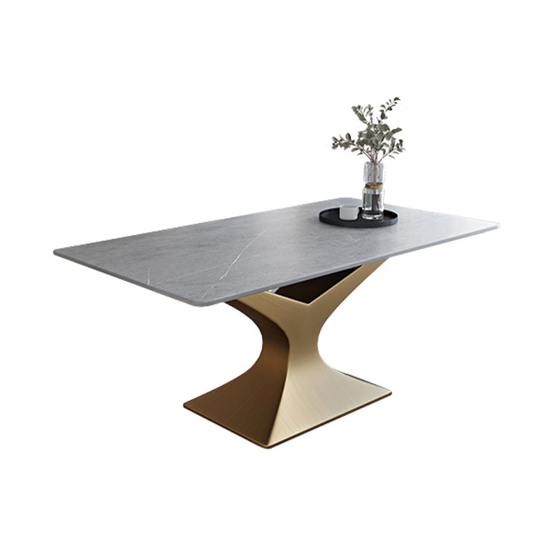 Luxury 1/2/5/ Pieces Dining Set Sintered Stone Dining Table Set with Leather Chairs