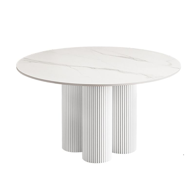 Round Standard Height Dining Table Modern White Wood Dining Site Table