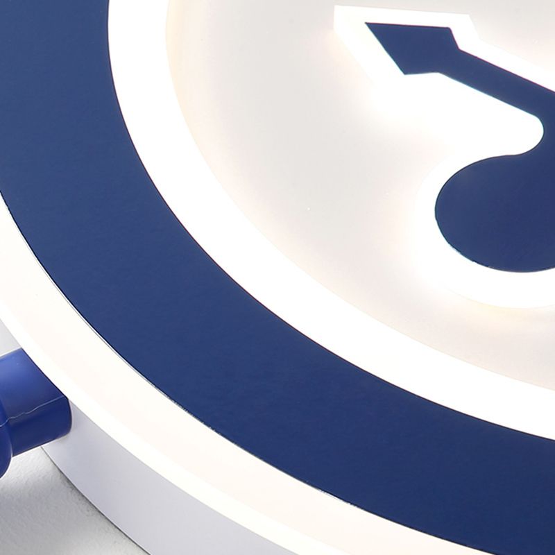 Bleu Rudder LED Ceiling Fixture in Kids Creative Style Wrought Iron Flush Mount with Acrylic Shade