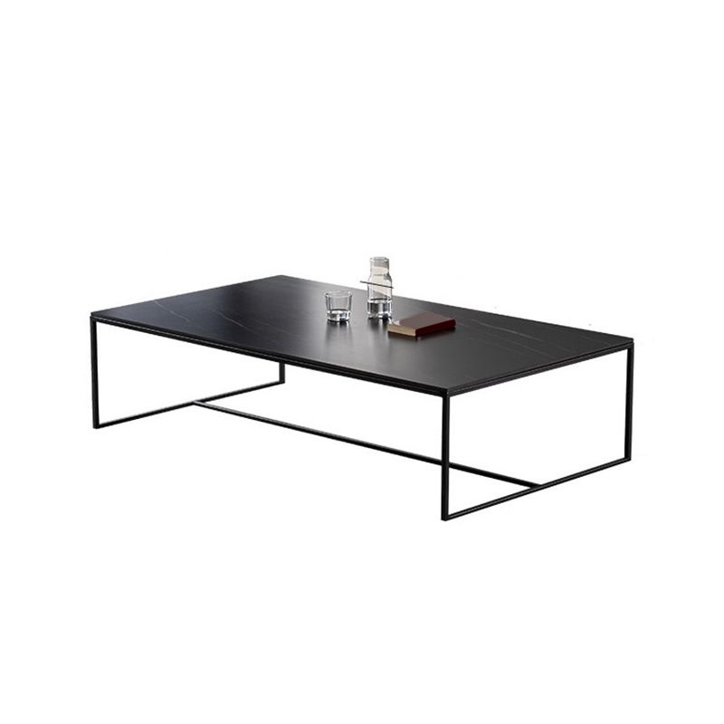 Trestle Base Design Cocktail Table Black Gold/white Coffee Table