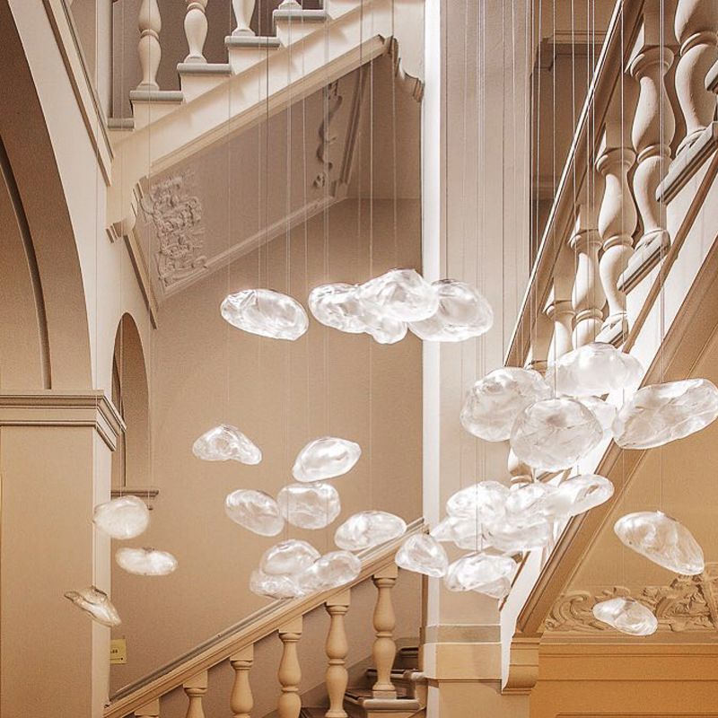 Pendentif en verre nordique en forme de nuage en forme de verre à couches