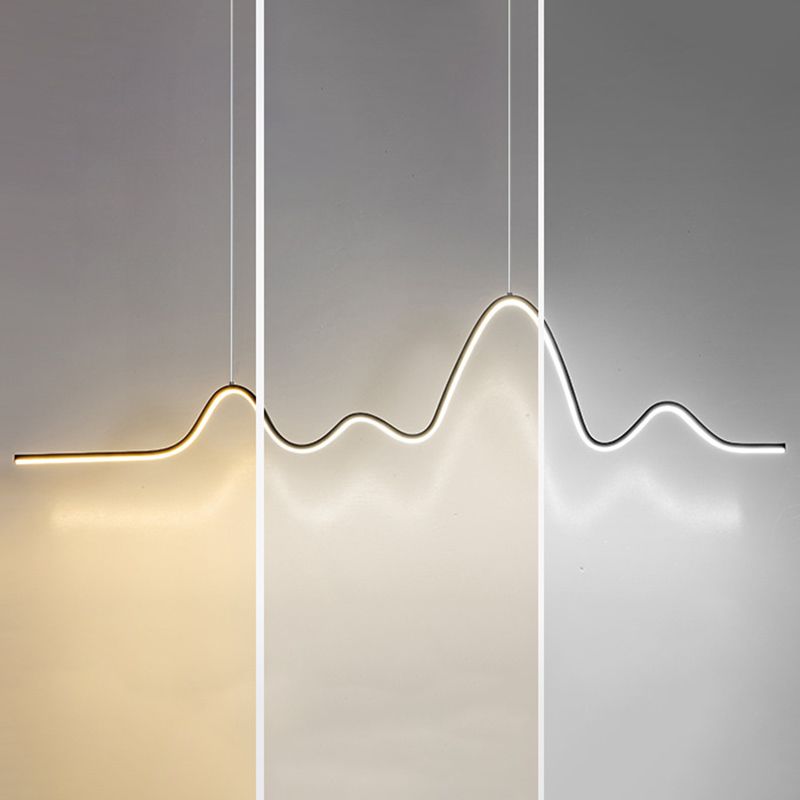 Modern Style Geometric Shape Island Pendant Acrylic Island Light Fixtures for Living Room