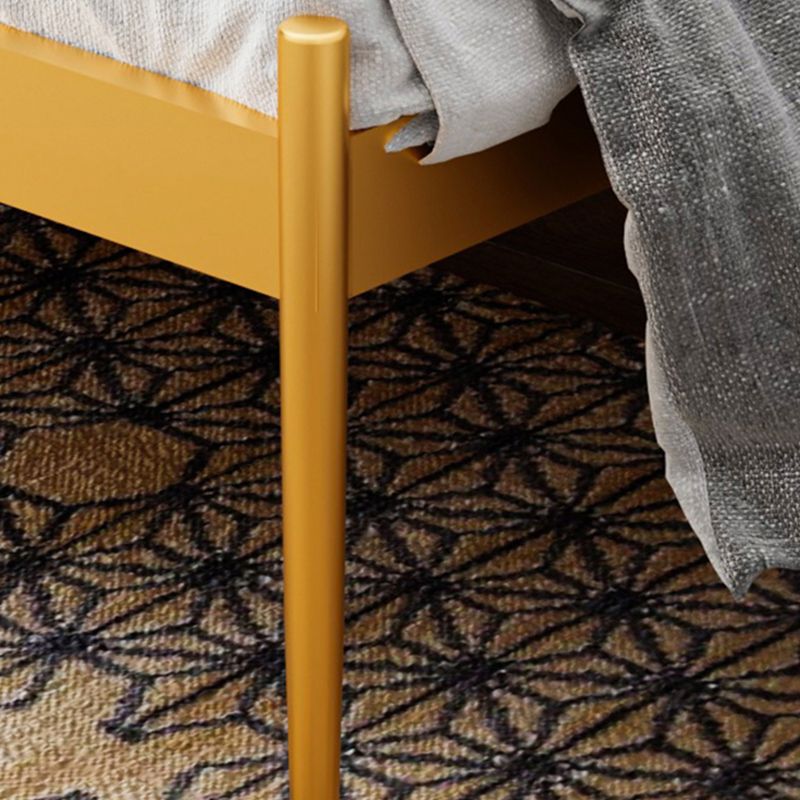 Glam 47" Tall Metal Open-Frame Bed with Rectangular Headboard