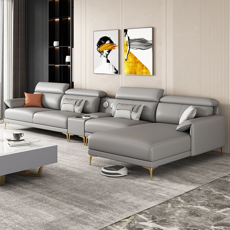 149.6"W √ó 70.87"D √ó 39.37"H Faux Leather Pillow Top Arm Sectionals with Wear-Resistant