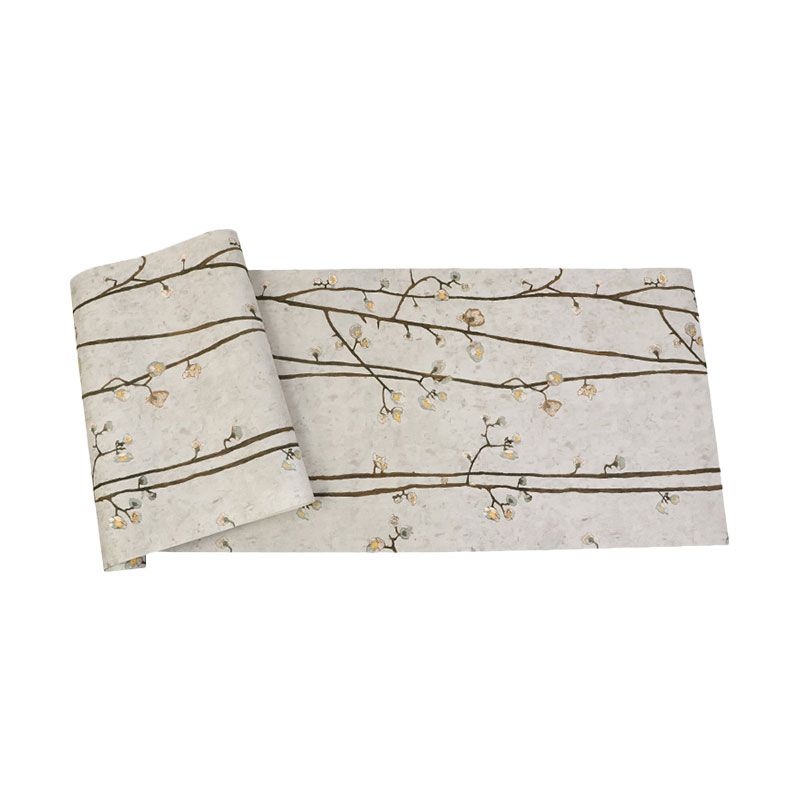Flower and Branch Non-Pasted Wallpaper for Kitchen, 33-foot x 20.5-inch, Pastel Color