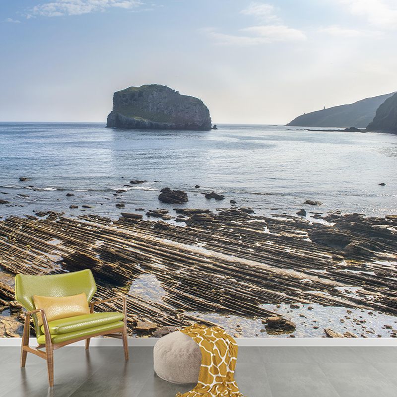 Customized Seascape Mural Environment Friendly Wallpaper for Living Room