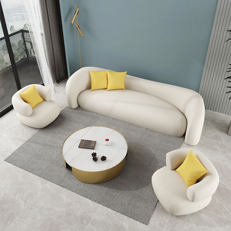 Beige and Dark Gray Sofa Tuxedo Arm Seating with Pillows for Apartment