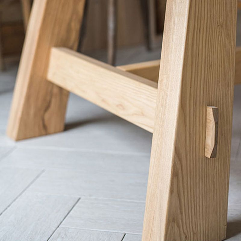 Natural Solid Wood Dining Table Modern Dining Table with Trestle Base