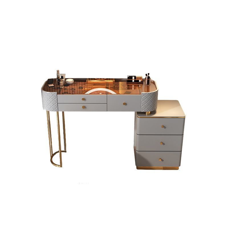 Glam Glass Makeup Vanity Desk Bedroom Vanity Dressing Table with Drawer