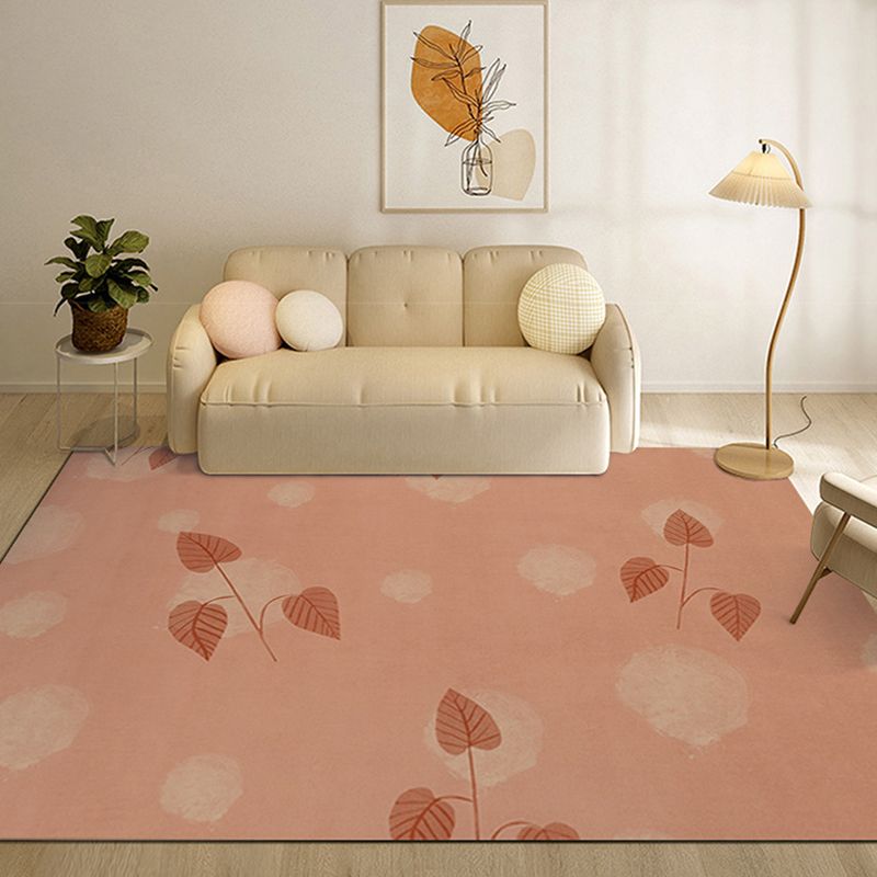 Orange Color Piece Rug Nordic Polyester Area Rug Washable Rug for Living Room