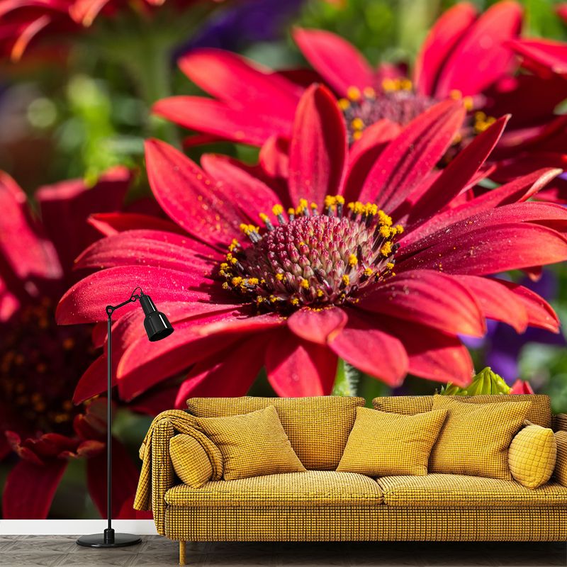 Bunte Chrysanthemen-Wanddekoration für Schlafzimmer und Wohnzimmer, individuelle Größe erhältlich