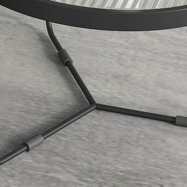 Contemporary Coffee Table Set Glass Round 2-Piece Coffee Cocktail Table