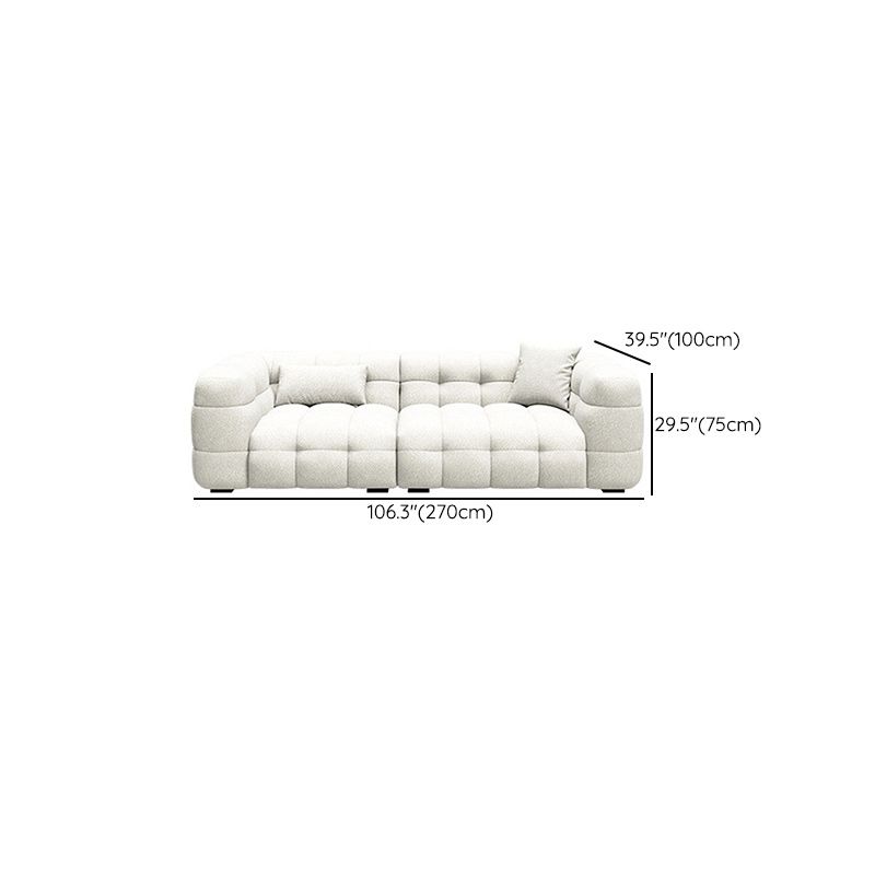 Biscuit Back Sofa Stain Resistant Modern Tuxedo Arm Sofa in White