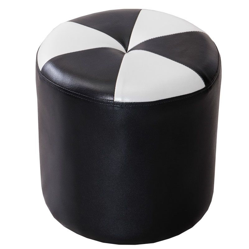 Genuine Leather Standard Stool Modern Style Simple Round Stool