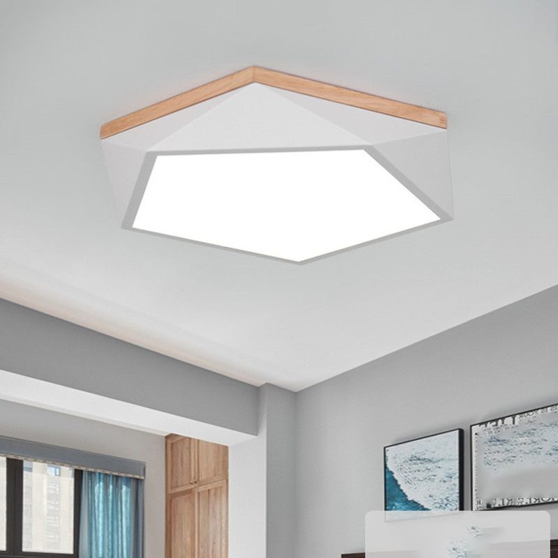 Acrylic Geometric LED Flush Mount in Modern Concise Style Iron Macaron Ceiling Light for Bedroom