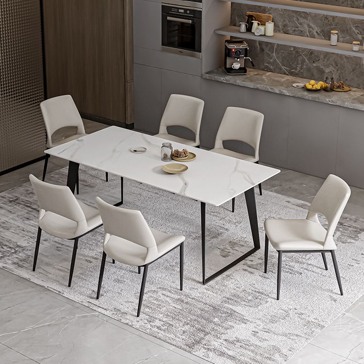 Open Back Side Chair Industrial Style Faux Leather Side Chair