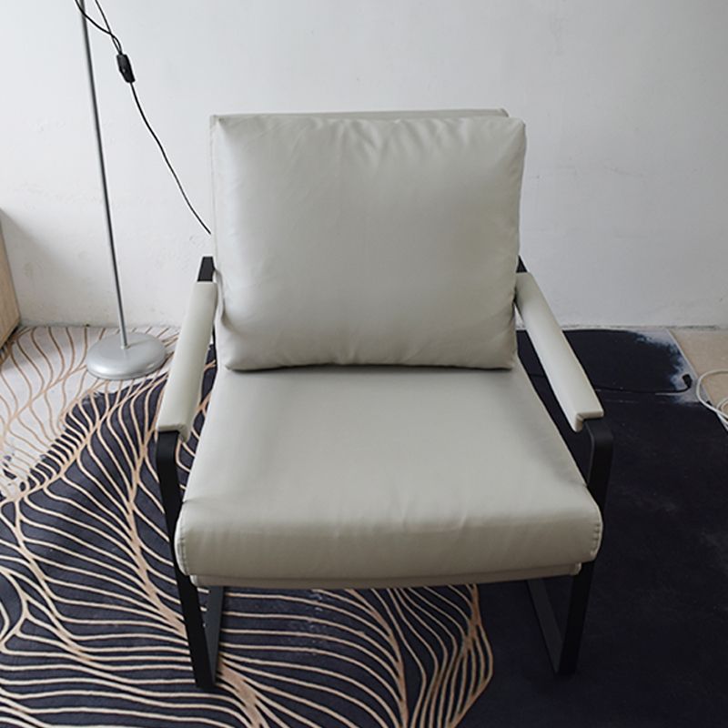 Bonded Leather/Linen Arm Chair 27.5 "L x 34.2"W x 31.4"H Arms Included Chair