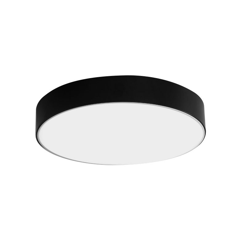 Nordic Short Drum Ceiling Flush Acrylic Kitchen LED Flush Mount Recessed Lighting in Black/White, 16"/19.5" Diameter