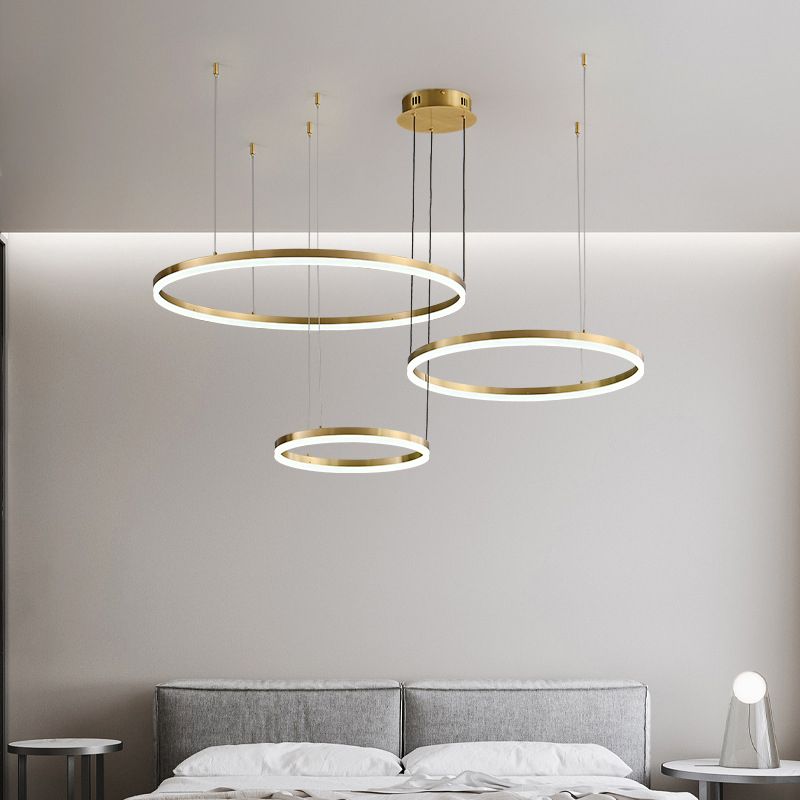 Lampadante a pendente di lusso di lusso a luce contemporanea lampadario circolare leggera per soggiorno