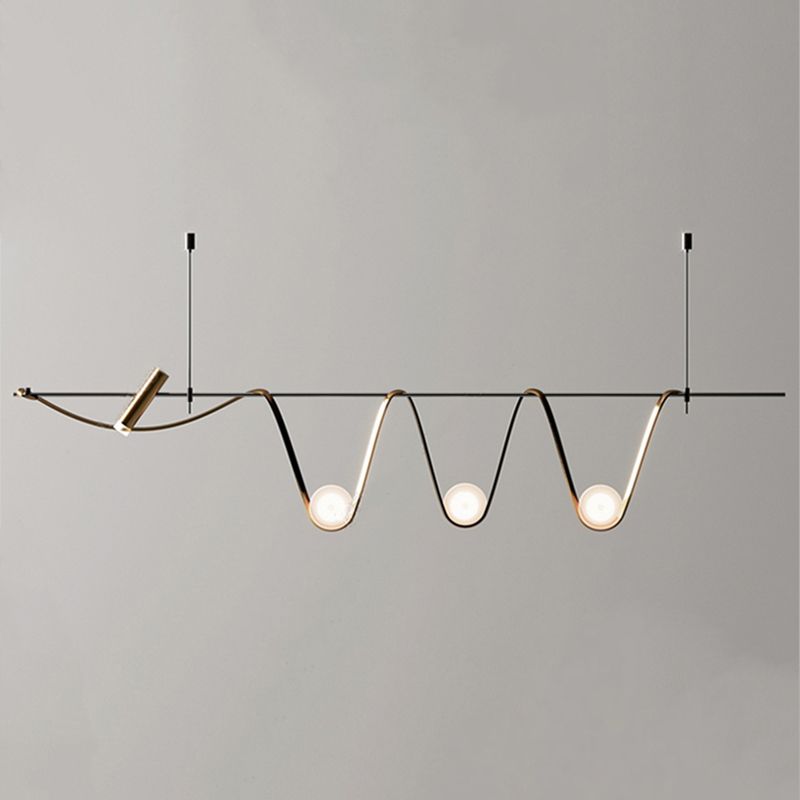 Black Metal Appeding Biling Light LED Linear Linear Lampade per isola per sala da pranzo