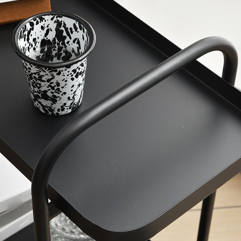 Tray Top Double Tier End Table Rectangular End Slide Table with Storage