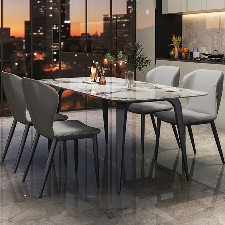 Modern Style Set 1/4/5/7 Pcs with Rectangle Dining Table and Wingback Chairs