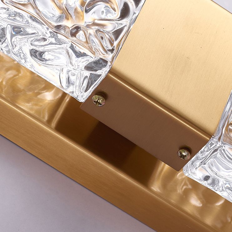 Modern Vanity Lighting Rectangular Wall Light Fixture with Crystal for Bathroom