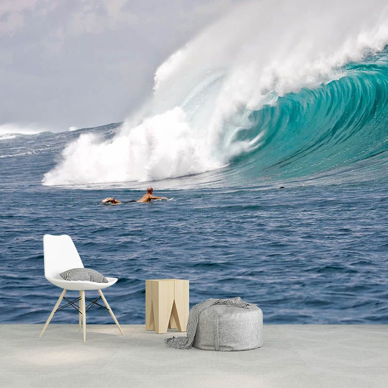 Photography Non-Pasted Environmental Wallpaper Stain Resistant Sea Print Indoor