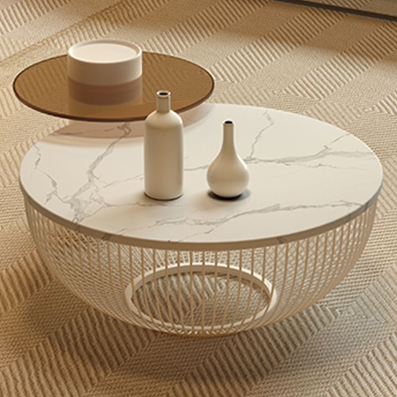 Simplicity Coffee Table White Coffee Cocktail Table with Storage