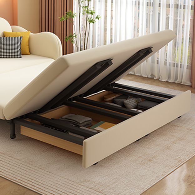 32" Wide Scandinavian Sofa Futon White Pillow Included Sleeper Sofa