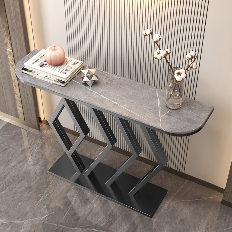 Glam Half Moon Console Accent Table Antique Finish Sofa Table