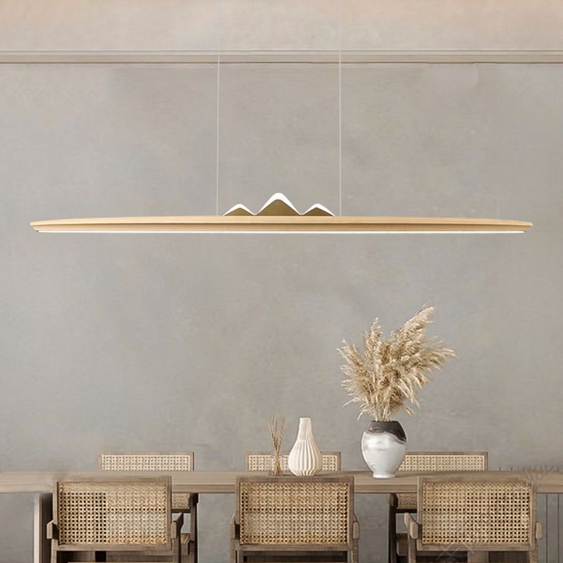 Modern Style Pendant Lighting Fixtures Wooden Shade Island Lighting Ideas for Kitchen