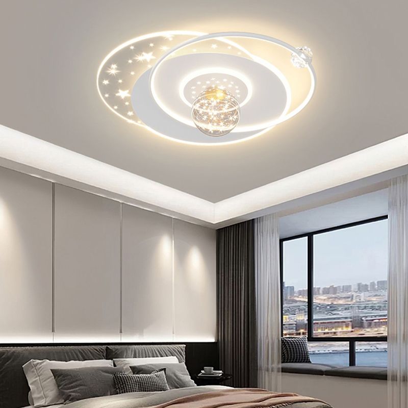 Geometric Shape Metal Flush Light Modern Style 5 Lights Flush Mount Fixture