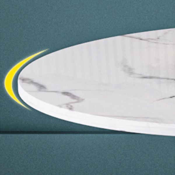 Round Sintered Stone Dining Table Traditional Luxury Tulip Table with Gold Frame