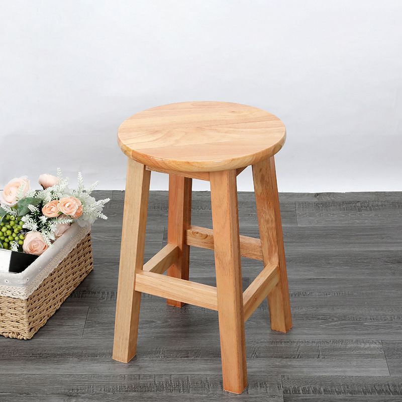 Contemporary Wood Stool Round Stool in Matte Finish for Indoor