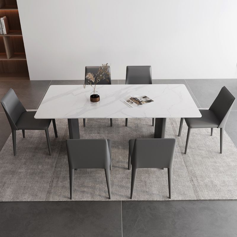 Modern Dining Table Set 1/4/6/7 Pieces with Metal Base Kitchen Furniture Set