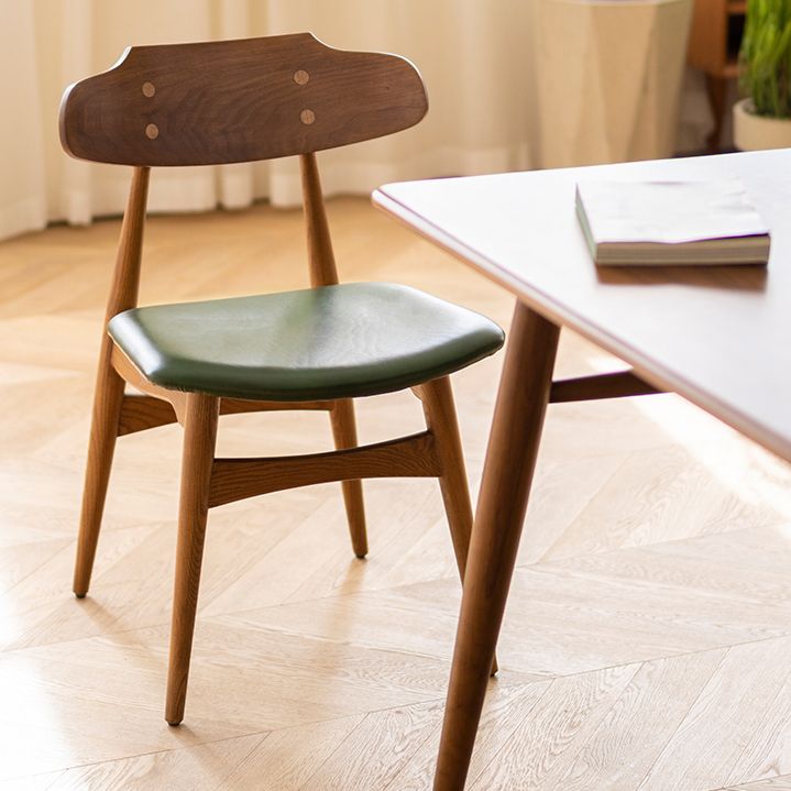 Contemporary Style Side Chair Wood Open Back Dining Room Chair for Home