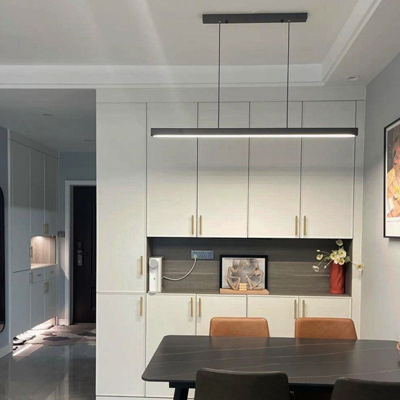 Single Modernism Black Ceiling Light LED Kitchen Island Lighting for Bedroom