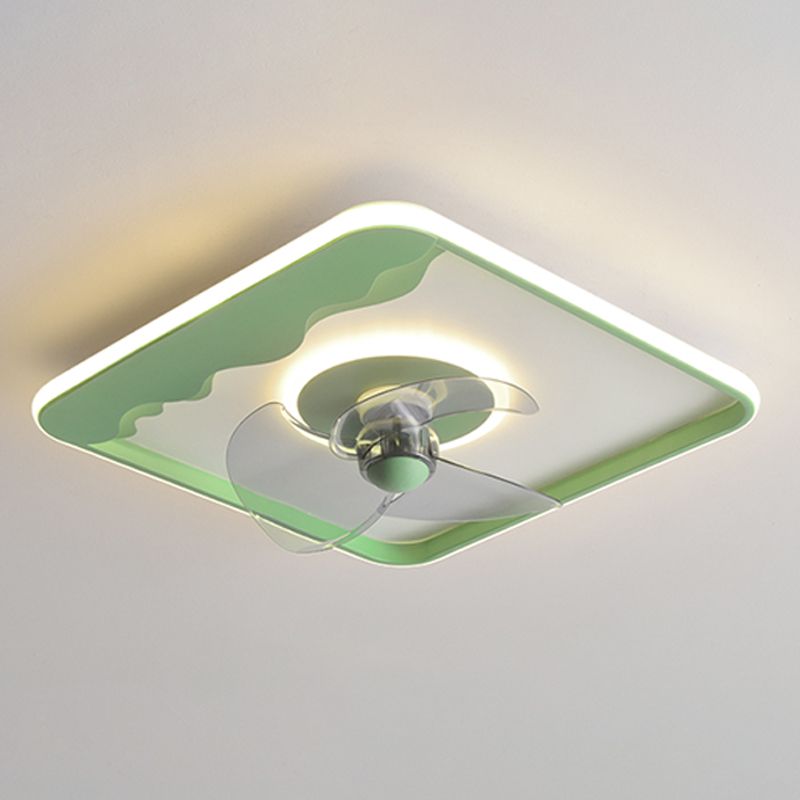 Metal Geometric Ceiling Fan Lights Modern Style 2 Lights Flush Mount Lamp